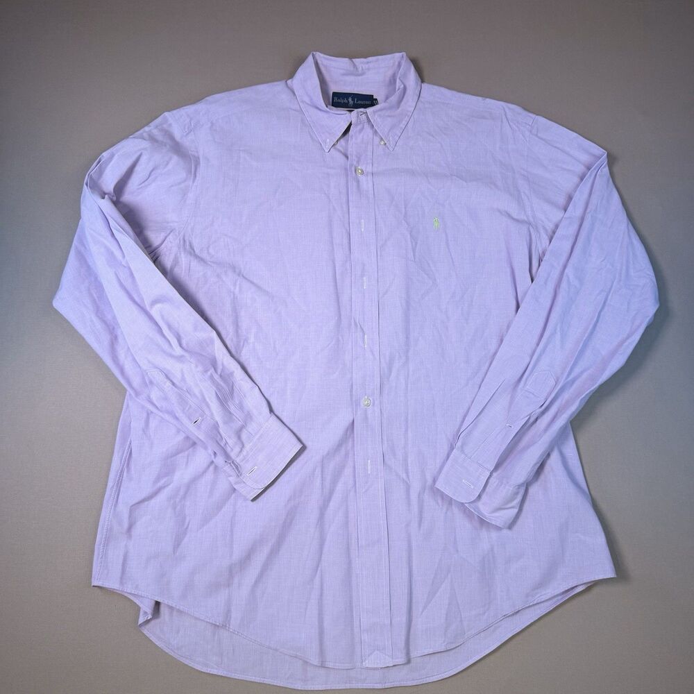 Polo Ralph Lauren Button Down Long Sleeve Classic Fit Pink Shirt XL Green Pony